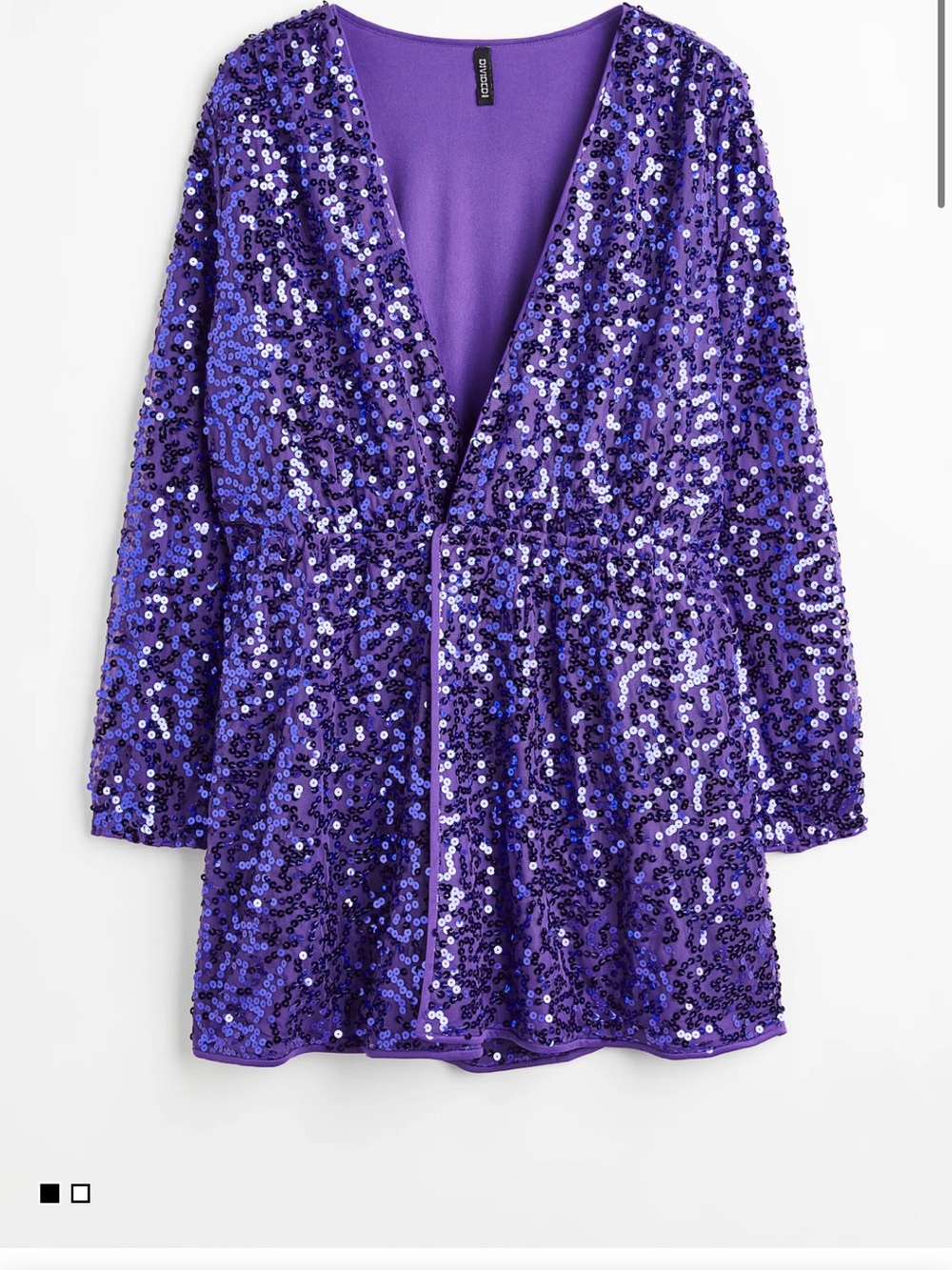 H&M Purple Sequin V-Neck Dress